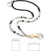 Retractable ID Card Lanyard with Natural Stone Crystal Necklace