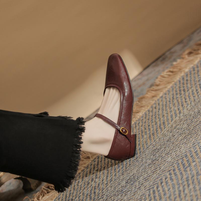 

Модная высококачественная кожаная обувь мэри джейн женская с ремешком с пряжкой балетки с маленьким квадратным носком лоферы большого размера 34-43 zapatos de mujer ofertas 39 красный