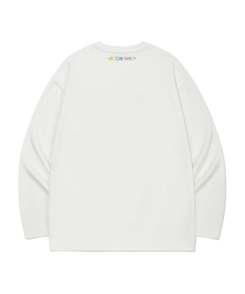 WACKY WILLY Typographic Long Sleeve White