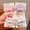 Children's Hair Rope Cute Sanrio Fluffy Hair Band Cartoon Rubber Band Little Girl Ponytail Ball Head Hair Accessories