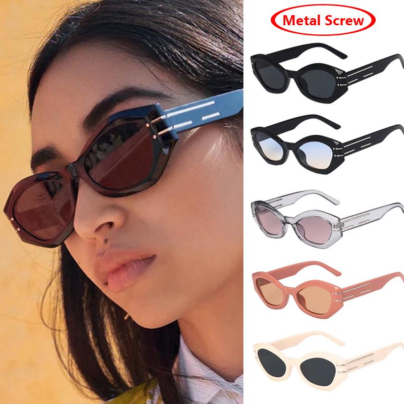 Brand Vintage Women Sunglasses Small Retro Polygon Sun Glasses Punk Eyeglasses Men Designer  UV400