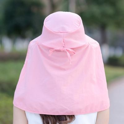 Sun Protection With Wide Brim Women's Beach Hat Sun Hat Folding-Type With Mask Riding Cap UV Protection