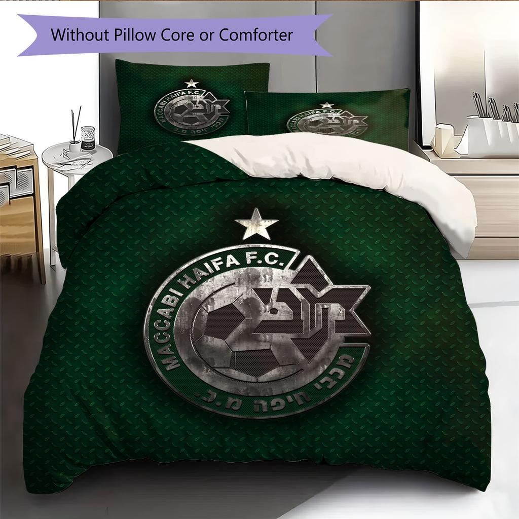 Maccabi Haifa Art Pattern Bedding Home Decoration Birthday Gift ( 1 duvet cover + 2 pillowcase, without core),fan merchandise.