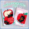 Cartoon Black Cat Apple Fun Loose-Leaf Notebook: Removable Binder for Students