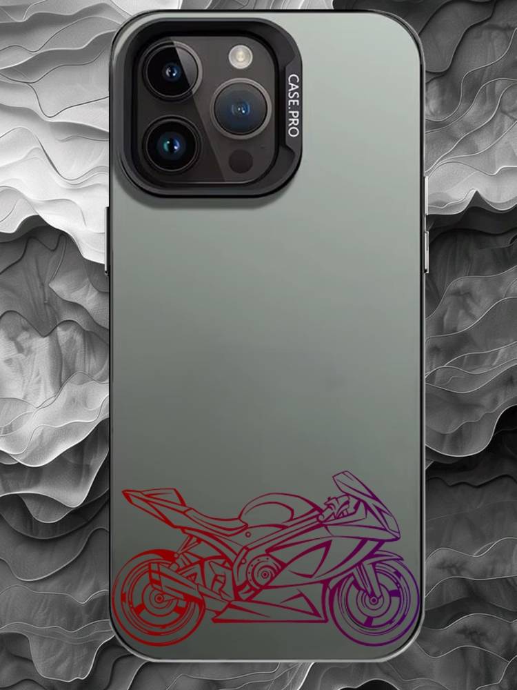 

L-Line motorcycle Phone Case For iPhone 17 16 15 14 13 12 11 Pro Max Plus Silver Matte Black Cover iPhone13