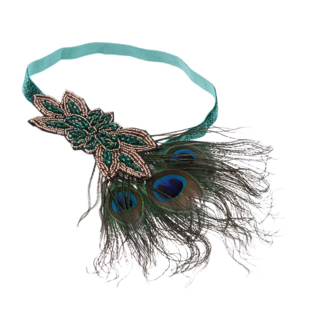 1920s Feather Hair Band Bridal Headpiece Women Headband