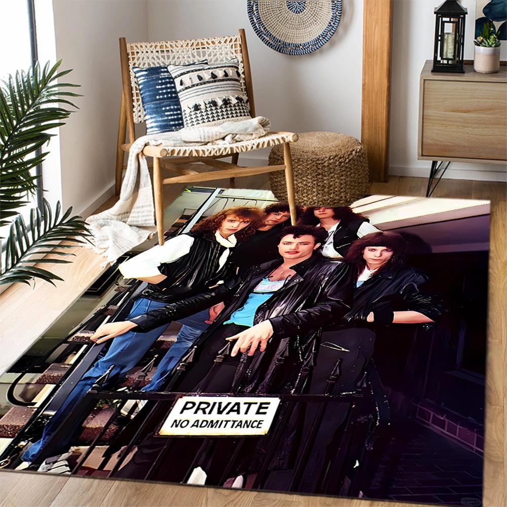 Queen Rock Band In Black Leather Themed Anti-Slip Rugs - Polyester Home Decor, Suitable for Bedrooms, Living Rooms, Doorways, Studios, and Decorations