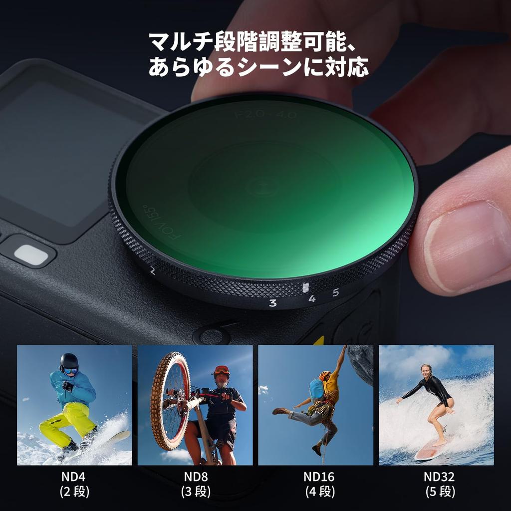 CONCEPT Variable Filter for OSMO Light Intensity Lens Optical High Nano Water and Stain Easy K&F ND4-32 ACTION6 Adjustment, Protection, Glass,