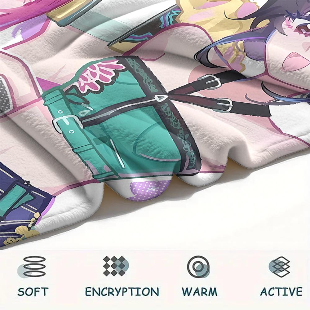 1PC Kpop Demon Hunters Print Flannel Blanket, High Quality All Seasons, Home Decor, Warmth and Comfort, Perfect for Christmas Gifts