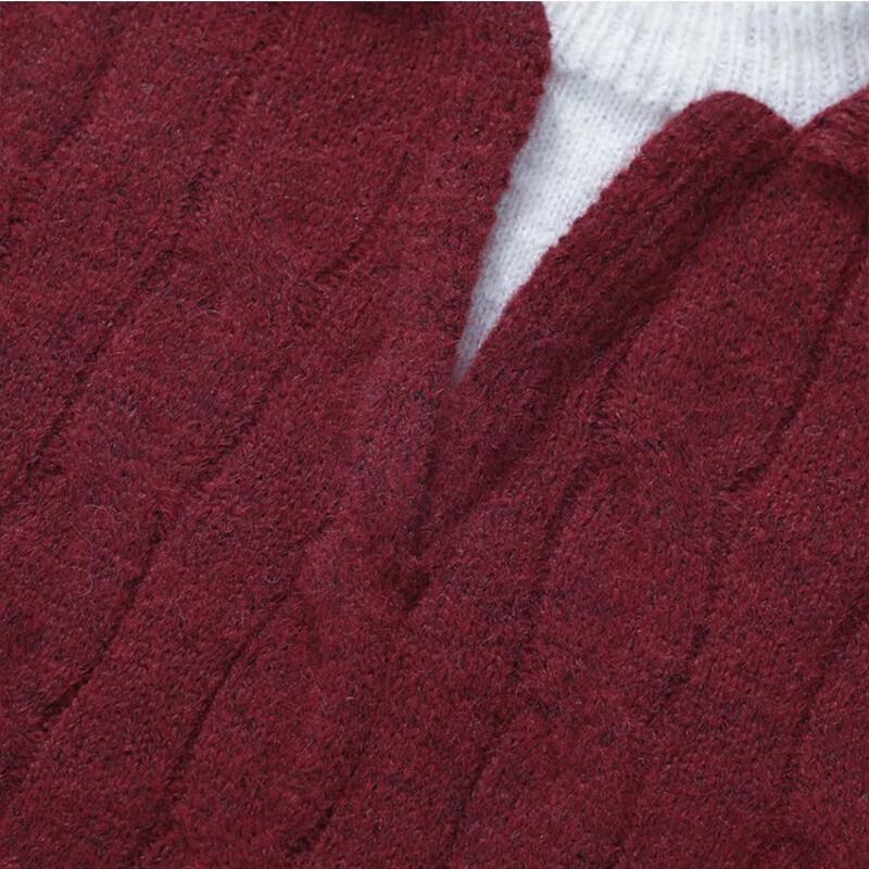 Jeanswest Herren V-Ausschnitt Locker Fake Zweiteiler Warmer Pullover