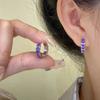 Color Love Ear Buckle Niche Design Sense Simple and Sweet Personality Circle Earrings