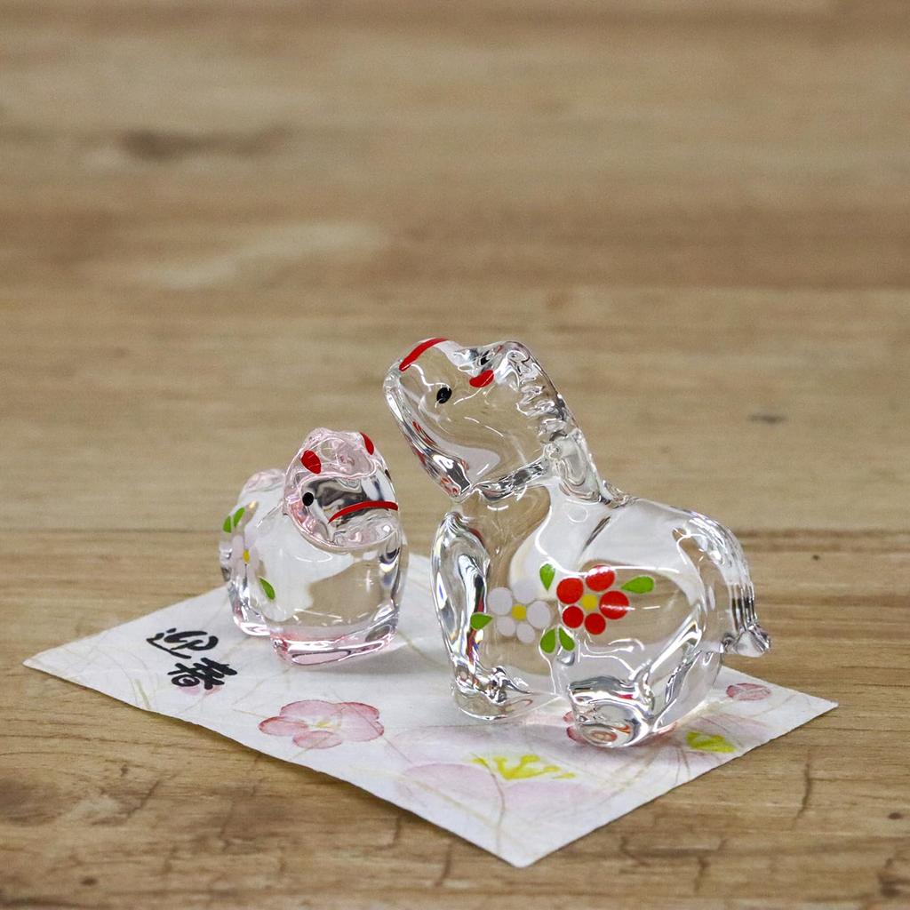 Craftsman House 2026 Zodiac Year of the Red and White Glass Ornament (Reiwa 8) Horse, Horse,