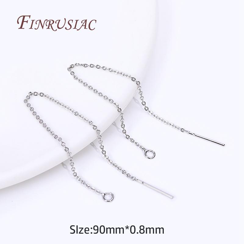Brass Thin Chain Ear Wire For Earrings Making Findings Trendy 18K Gold Plated Long Tassel Earwire DIY Fashion Jewelry For Women