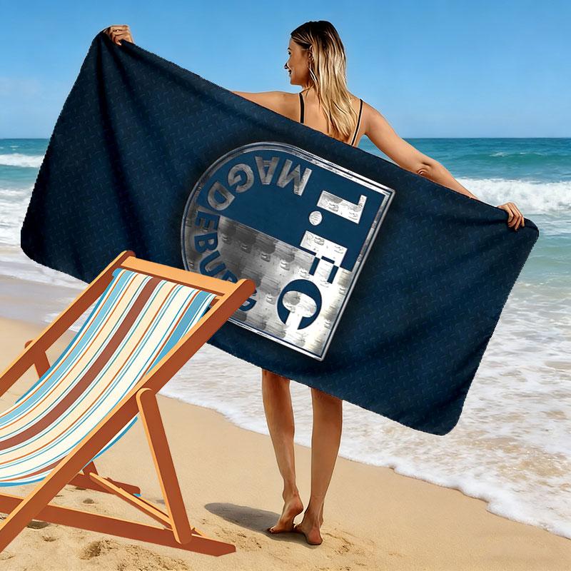 1. FC Magdeburg Print Beach Towel, Large Soft Quick Dry Towel for Beach Camping Swimming