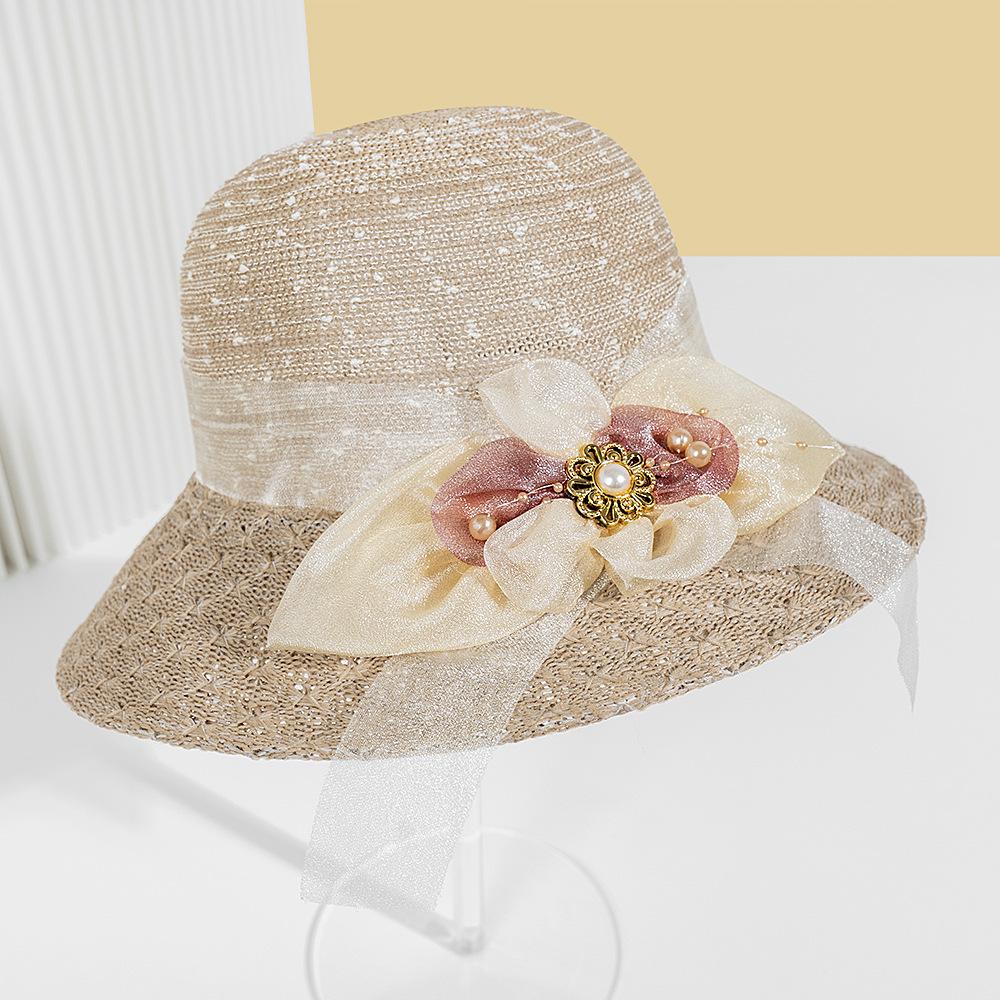Straw hat women's outdoor travel sunscreen hat bucket hat basin hat elegant versatile women's sun hat breathable adult