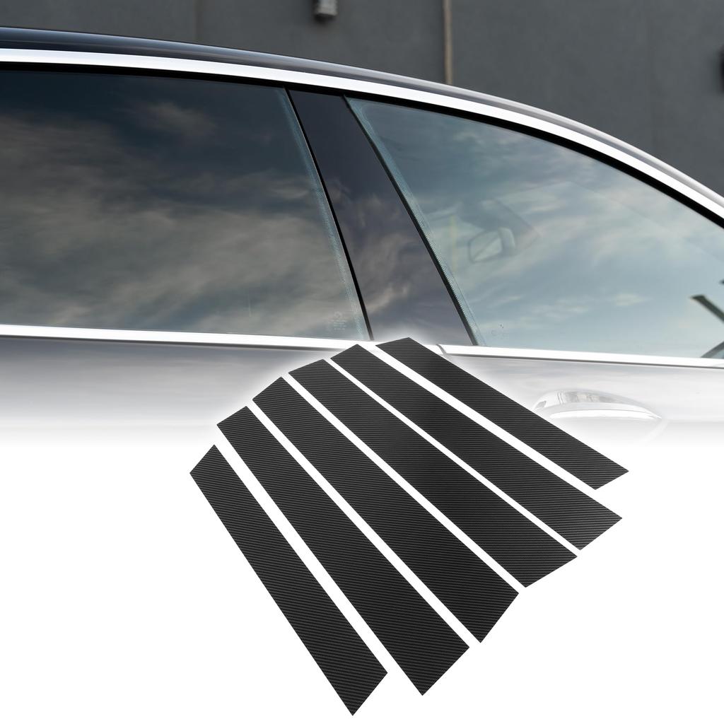 Acabamento Decorativo de Plástico Estilo Fibra de Carbono Preto para Pilar B Honda 6 Peças, CR-V 2007-2011