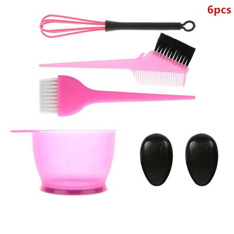 4/6 Stück Haarfarbe Farbpinsel Schüssel Set Mit Ohrenkappen Farbe Mixer Haarfarbe Färben Färbeapplikator Friseur Styling Zubehör