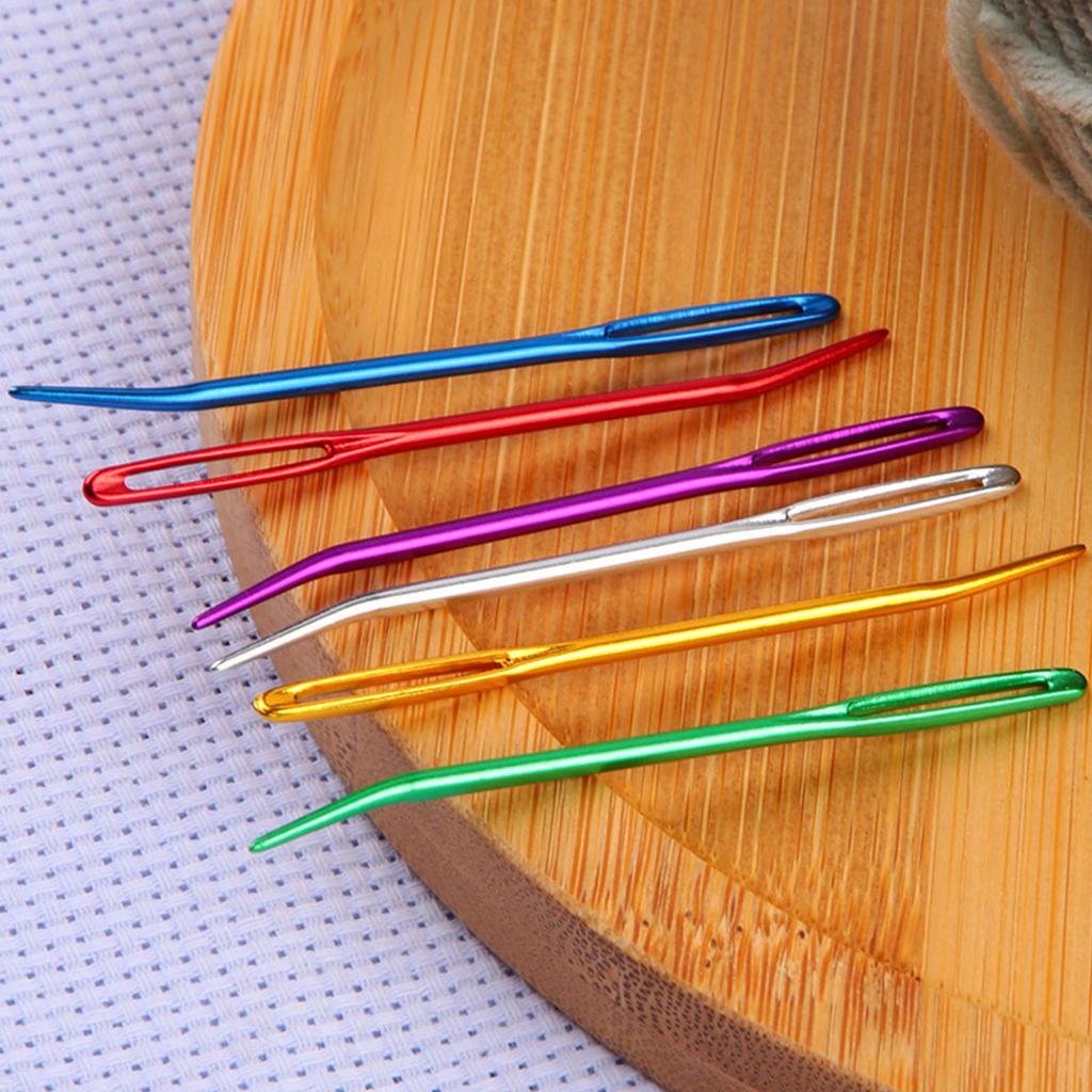 Large Eye Sewing Needle with Curved Tip Yarn Darning Needle Sewing Needle Set for Wool Sewing Hand Knitting Crocheting