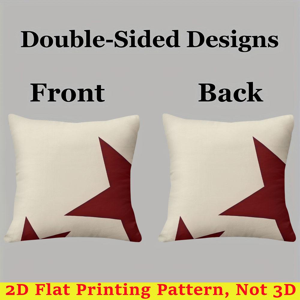 Burgundy Star square Jacquard Pillow Cover for Sofa Office Waist Cushion Cover Home Decorative Pillowcase