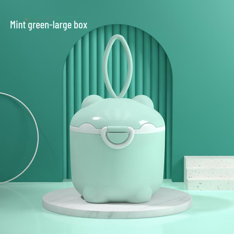 Portable Baby Milk Powder Travel Storage Box with Moisture-Proof Sealed Compartments for Complementary Food and Rice Powder.