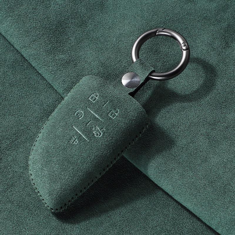 Suede Car Key Cover Case for Chevrolet Tahoe Suburban for GMC Yukon for Buick ENVISION S Plus Protection 2020 2021 2022 2023