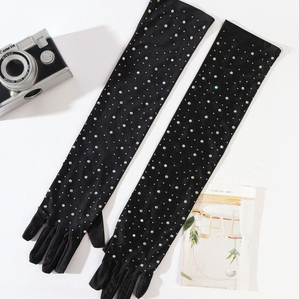 Stretchy Sheer Tulle Gloves Ultra Thin Bride Gloves Fashionable Fishnet Gloves Party Supplies