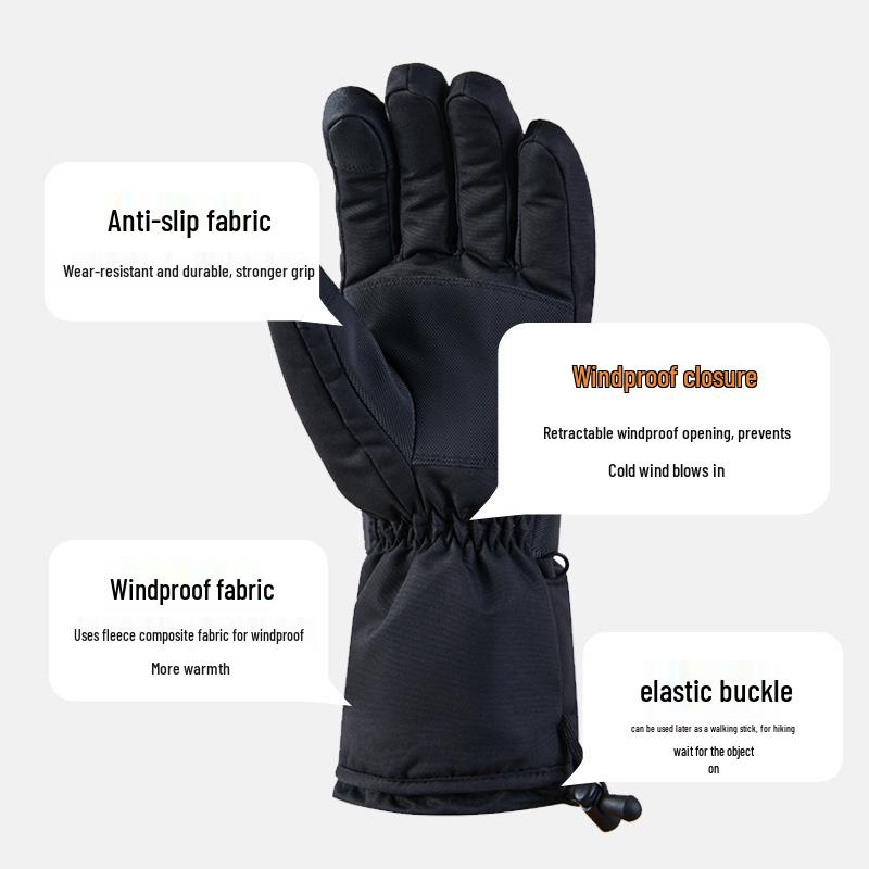 Electric Heated Touchscreen Gloves for Outdoor Skiing & Cycling