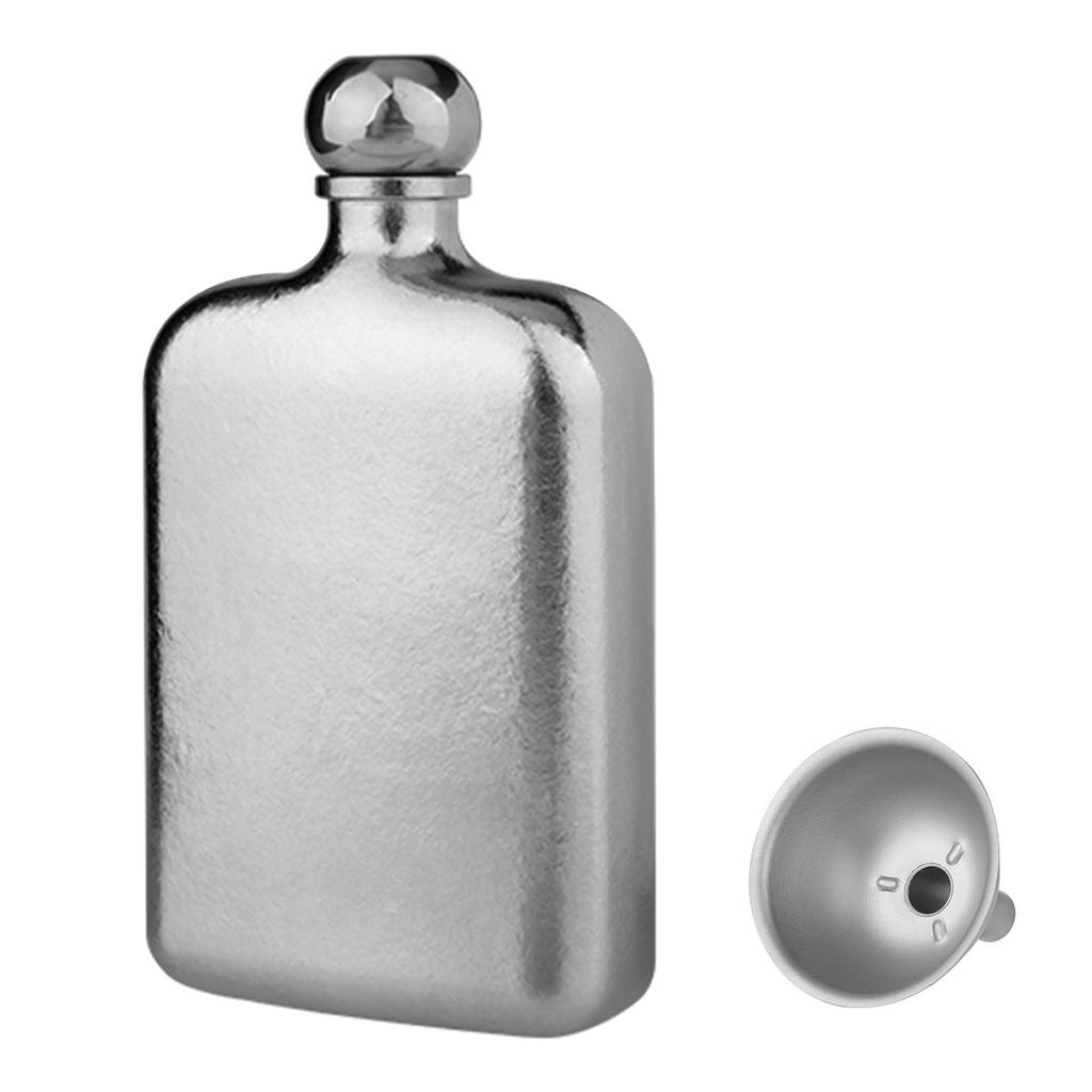 Titanium Flask 230ml with Funnel Ultra-Light Portable Wine Flask Health Selection Whiskey Flask for