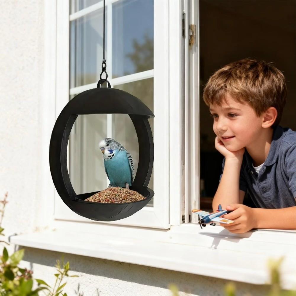 Suction Cup Bird Feeder House Open Tray Birding Box Window Bird Feeder Patio Watching