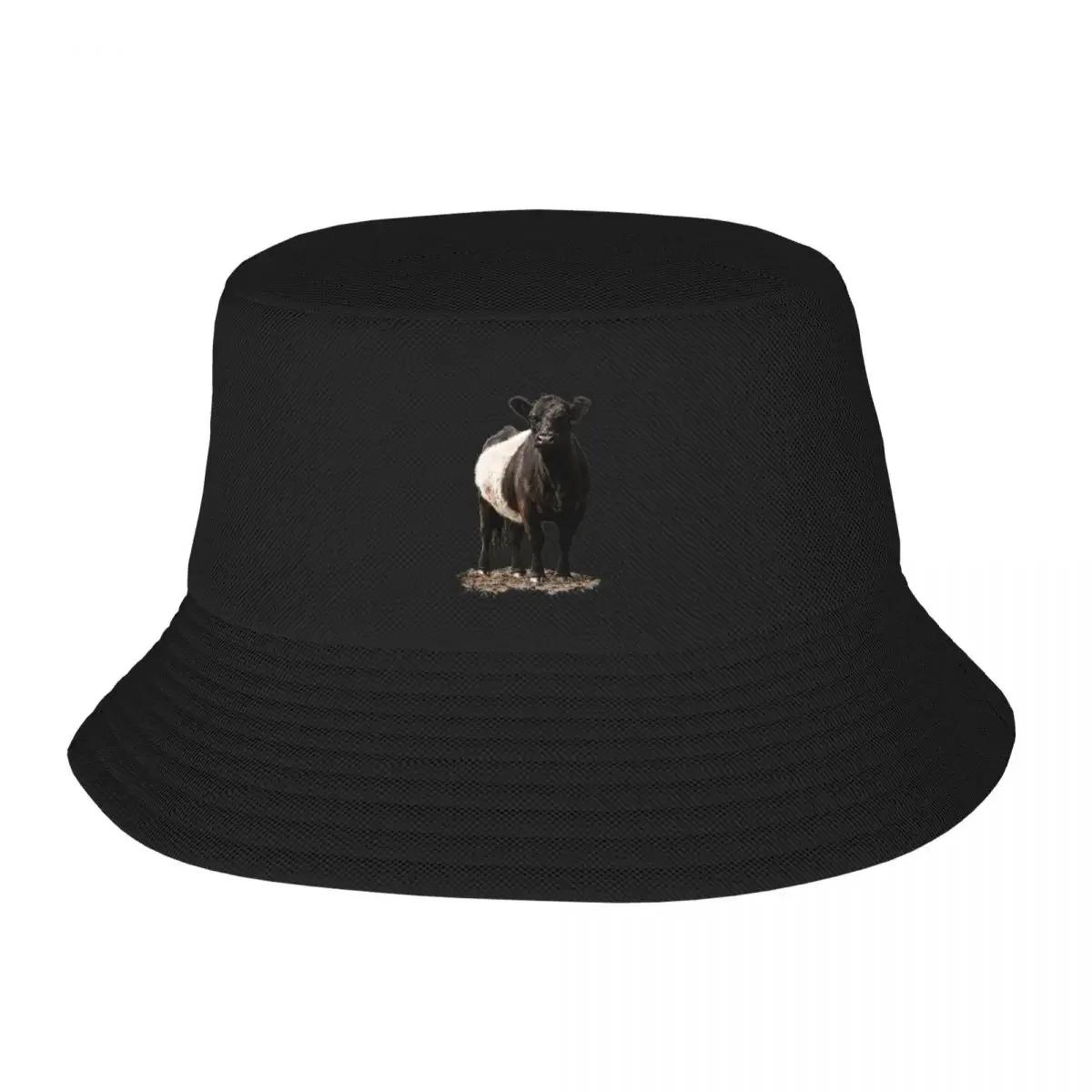 Retro DesignBelted Galloway Cow Bucket Hat Hiking Hat Snap Back Hat New In Kids Unisexs Womens
