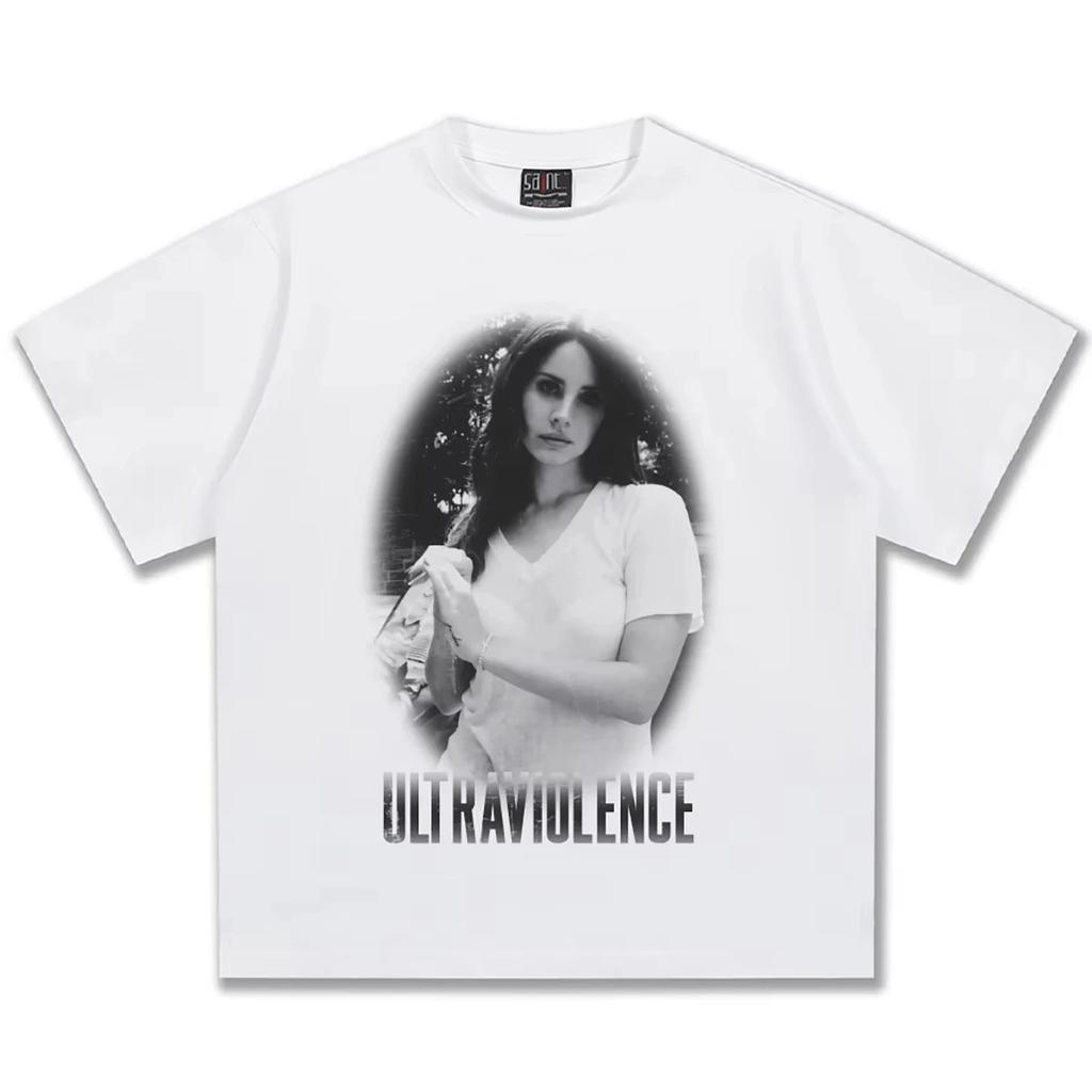 Lana Del Rey Ultraviolence Graphic TShirt Unisex Loose Casual 100 Cotton Short Sleeve Vintage Street Style Women Men Tshirts
