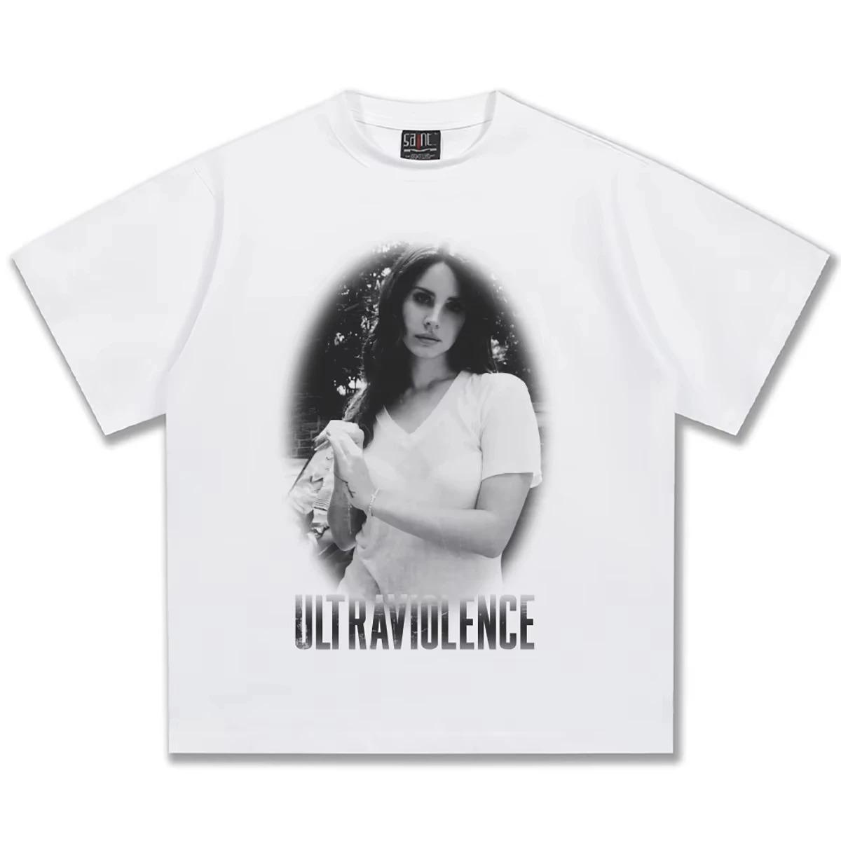 

Lana Del Rey Graphic TShirt Unisex Loose Casual Cotton Short Sleeve Vintage Street Style Women Unisex Tshirts 3XL