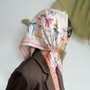 Print Scarf Square Hijab Headscarf Bandana Handkerchief Silk Scarves Woman Female Wraps Headband Art Modern Accessory