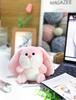 [Looking] Cute Fluffy Rabbit Plush Keychain Pendant with Long Ears, Pink, Perfect As a Birthday Gift, Graduation Gift, or Gift for Your Girlfriend or