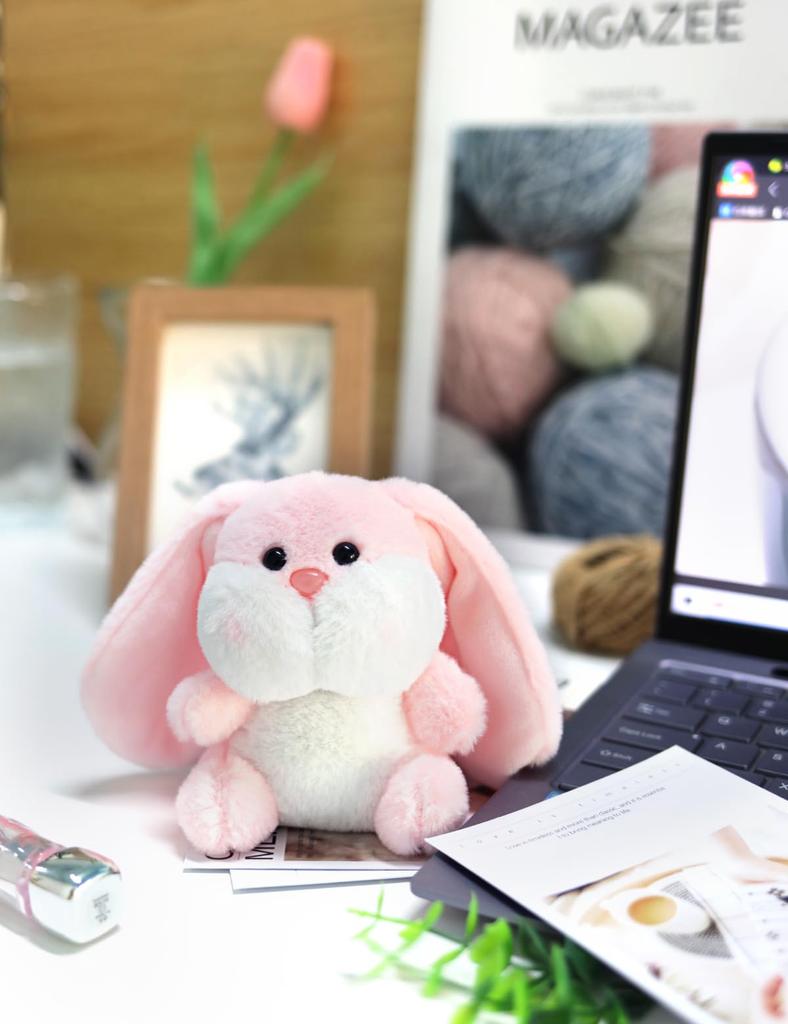 [Looking] Cute Fluffy Rabbit Plush Keychain Pendant with Long Ears, Pink, Perfect As a Birthday Gift, Graduation Gift, or Gift for Your Girlfriend or