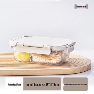 ZISIZ Divided Glass Food Container