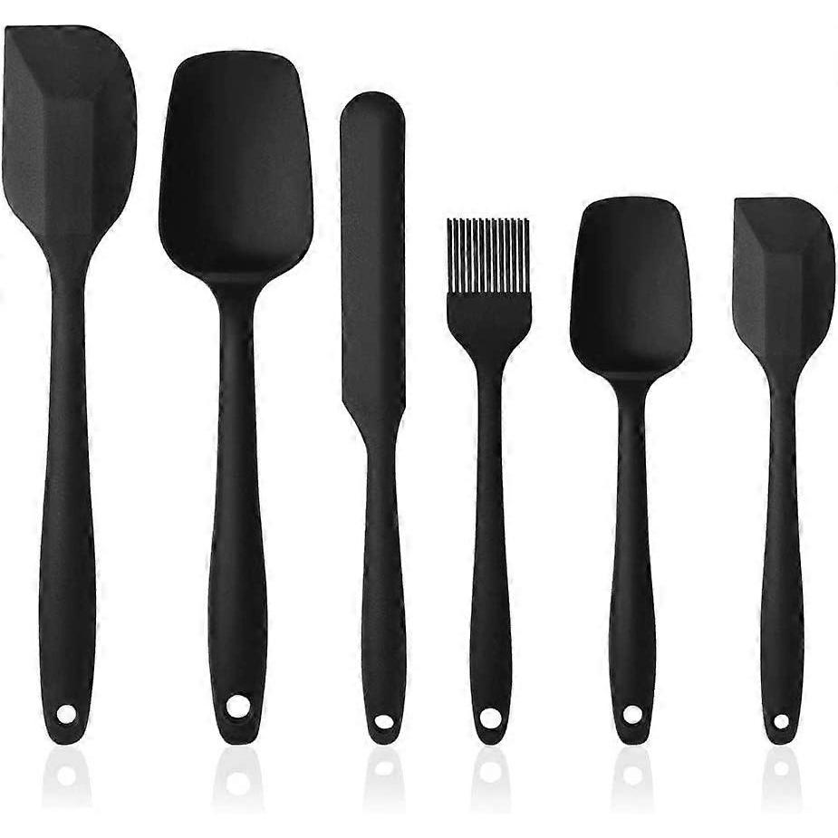 6pcs Silicone Spatulas Spoons Set by 3 LITTLE DESSERTS, Kitchen Utensils Including Rubber Spatula, Silicone Basting Pastry Brush, Spoon Set