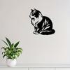 Metal Wall Art Long Cat Black Modern Home Decor Living Room Office Gift Valentine Thanksgiving Birthday