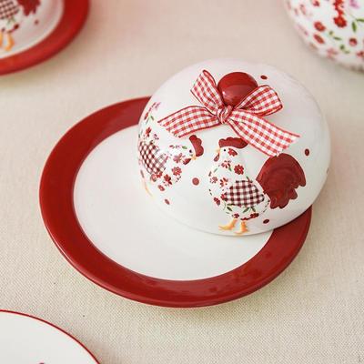 Dessert Platte Butter Container Platten Decor Cartoon Huhn Muster Dim Sum Dekorative Snack