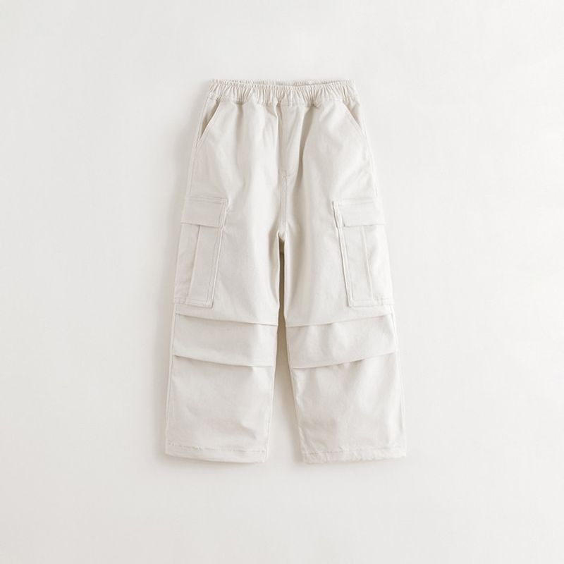 Mark Jenny Boys  and Girls  Structured and Stylish Workwear Parachute Pants Children s Trousers 2025 Spring New Model 551265 White 150