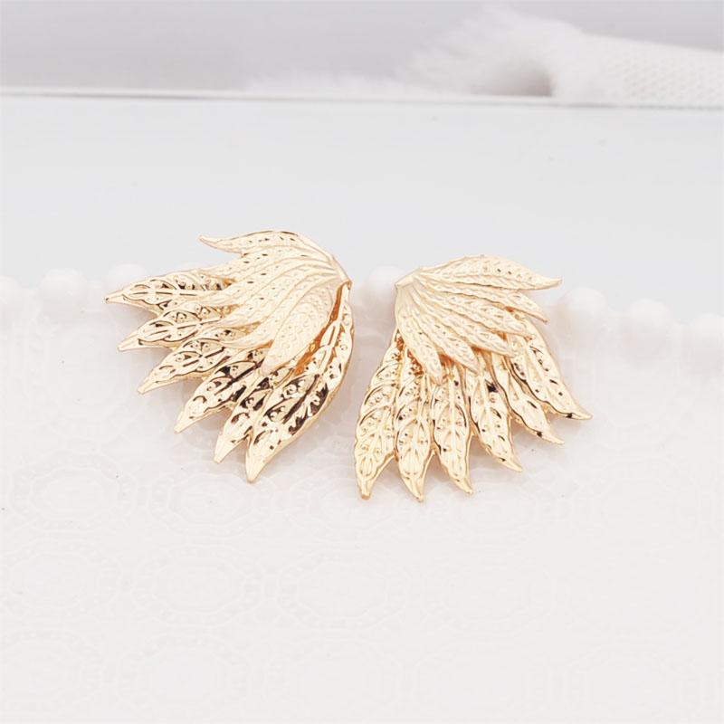 2025 New in Angel Wings Bohemian Gold Color Metal Small Earrings for Women Double Layers Wings Ear Jewelry femme orecchini