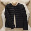Autumn and Winter Light Round Neck V-neck Down Jacket Women's Warm Liner Short Jacket Women's Collarless Inner Tide