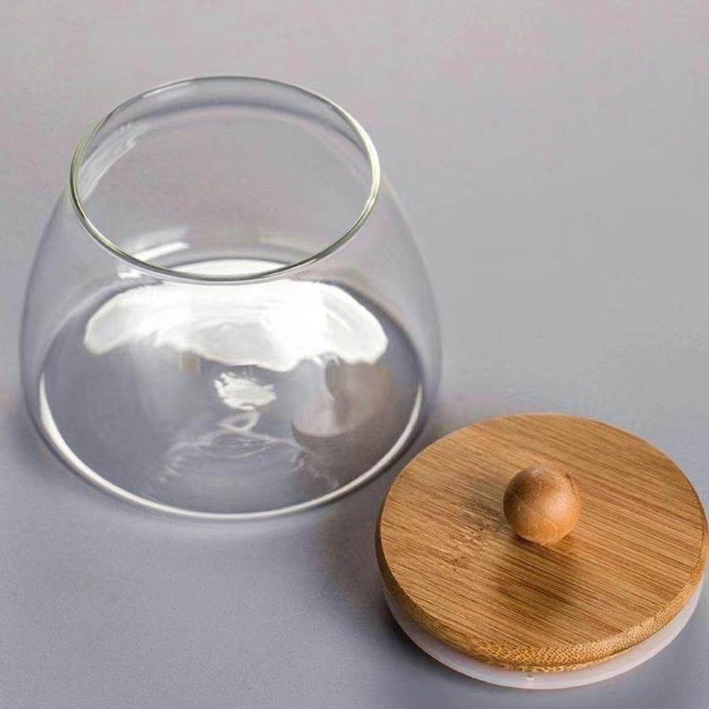 Transparent Glass Storage Jar Large Capacity Tea Storage Jar Kitchen Organizer
