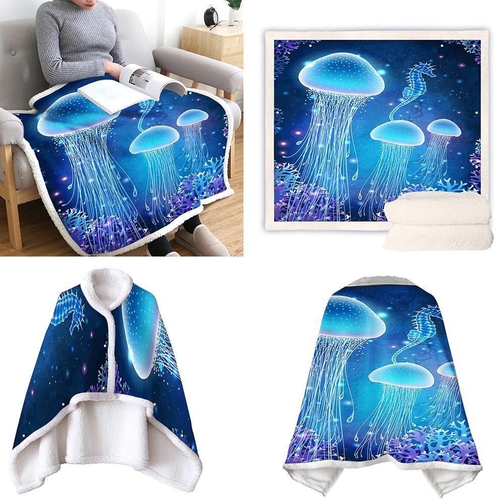 3D Flannel Warm Comfort Light Toss Multi-Size Magic Blanket Home Office Travel Bed Sofa Washable Blanket