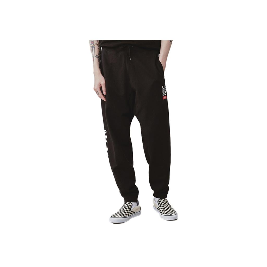 Vans Letter Logo Print Knit Drawstring Sports Pants Men Bottoms Black VN0A4RB2BLK
