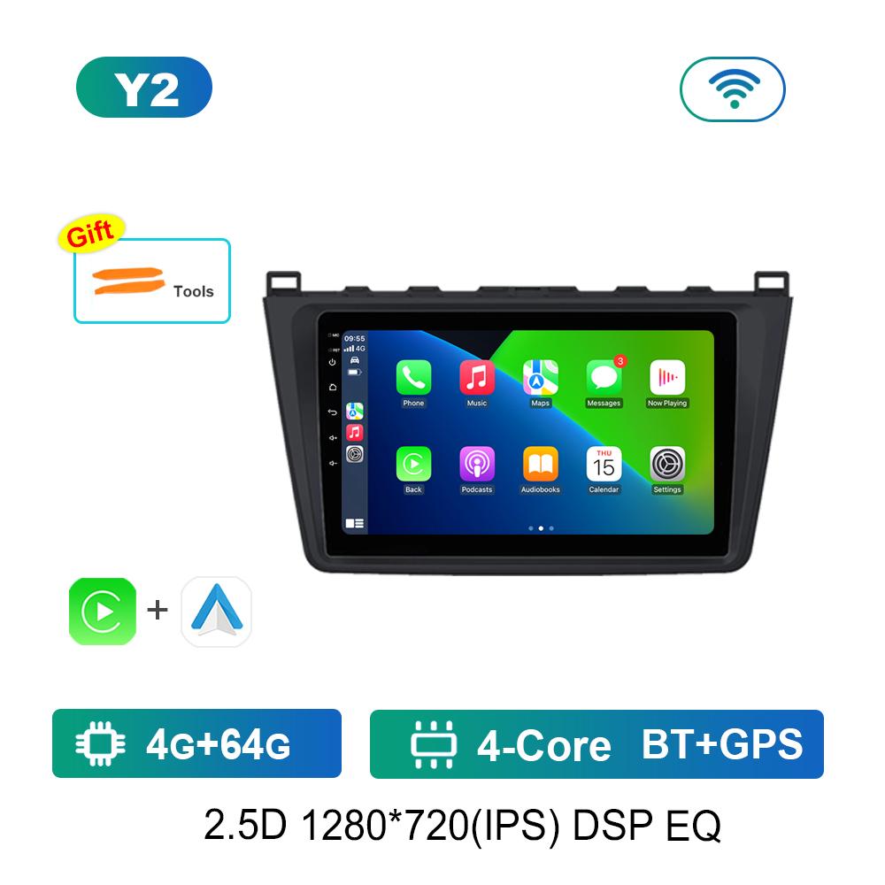 GPS Navigation Android Car Radio Multimedia Video Player for Mazda 6 GH 2007 - 2012 Bluetooth DSP Stereo HD Touch Screen 4G WiFi