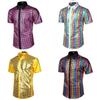 Camisa de Vestir Retro Disco de los 70 para Hombre con Tejido de Poliéster para Cosplay y Ropa de Fiesta