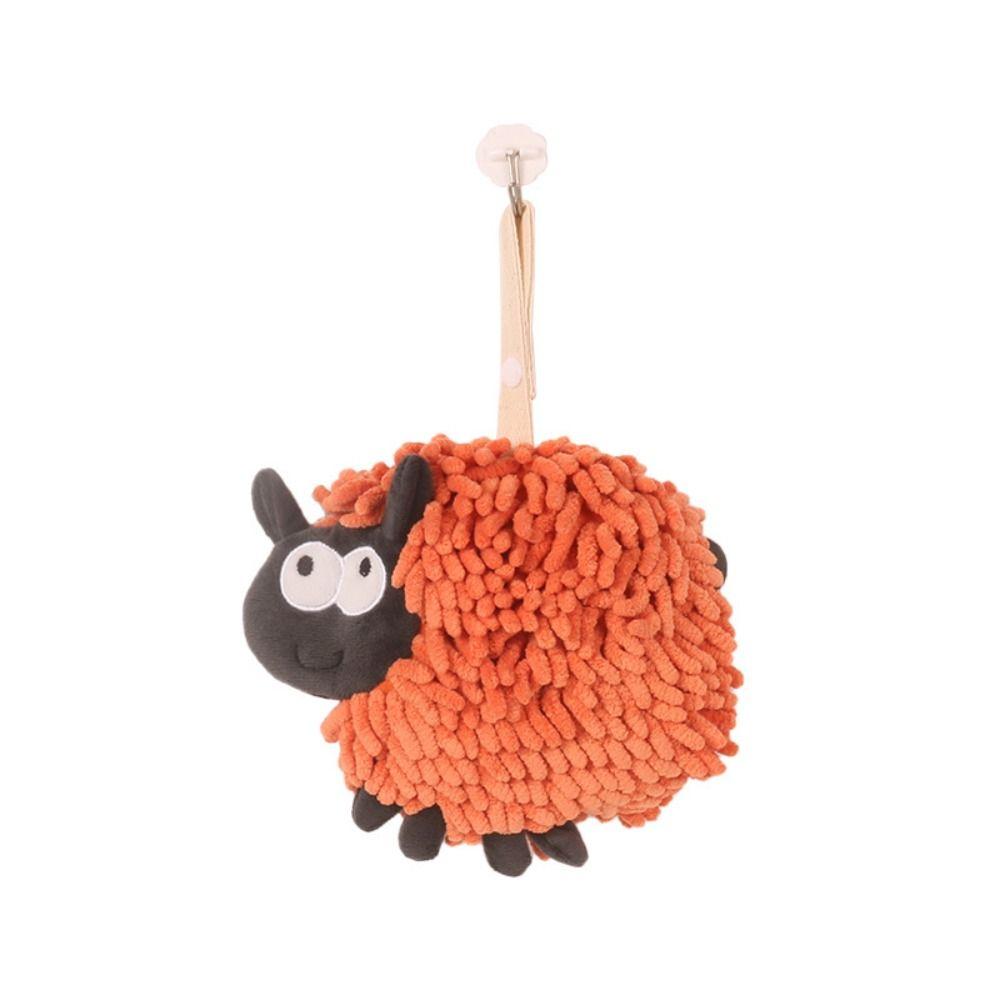

Skin-touch Hand Towel Soft Wipe Towel Home Supplies Kitchen Towel Bathroom Orange-Sheep