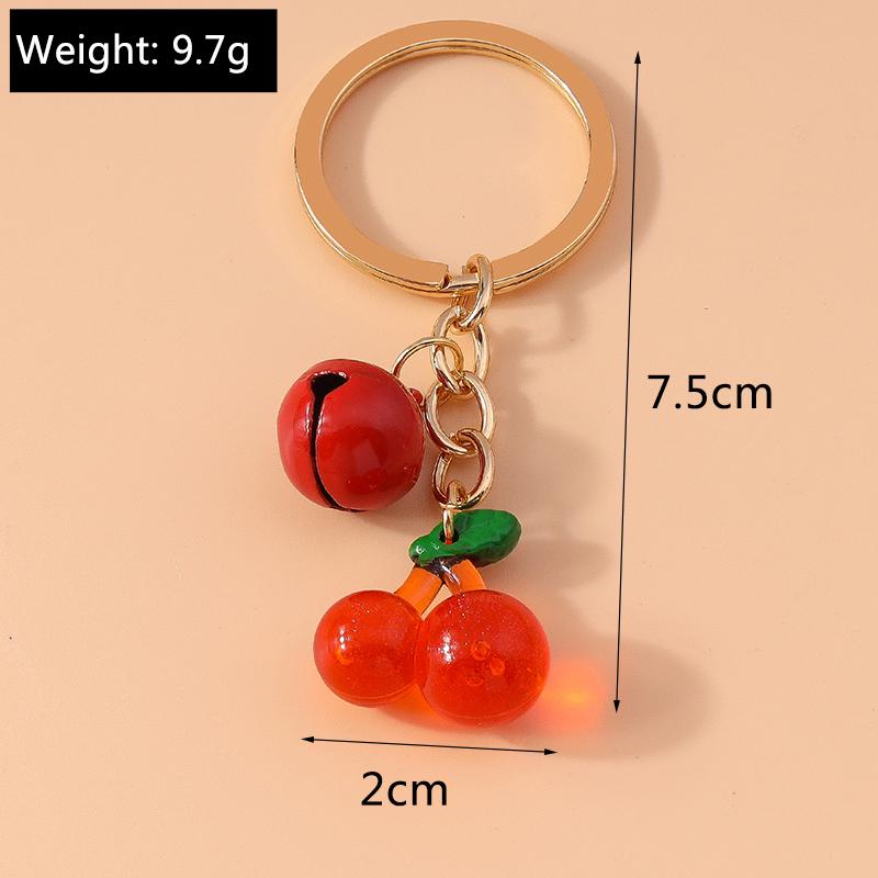 Cute Resin Cherry Keychain Simulation Fruit Key Rings Pendant for Women Girls Handbag Decor DIY Key Chain Jewelry Gifts