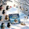 Countdown to Christmas Antarctic Penguin Advent Calendar, 24-Day Winter Box with Cute Festive Home Ornament Explorer Ornaments, 2D Acrylic Hanging